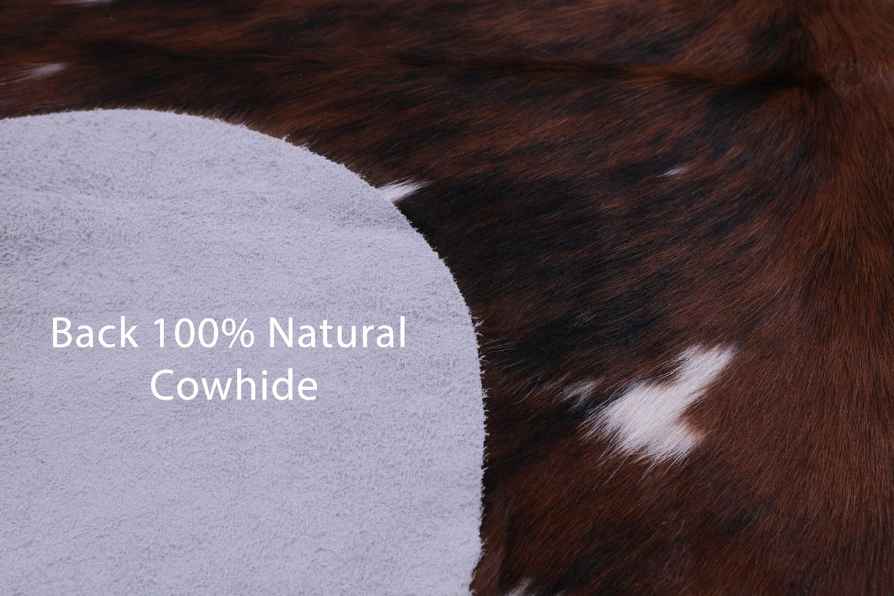 Tricolor Natural Cowhide Rug - Large 6'8"H x 5'7"W