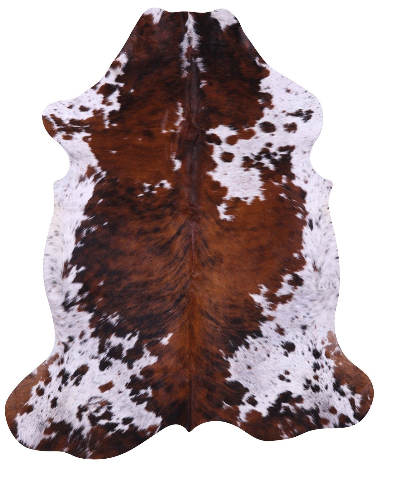 Tricolor Natural Cowhide Rug - Large 6'8"H x 5'7"W