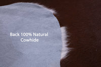 Thumbnail for Brown & White Natural Cowhide Rug - Large 6'11