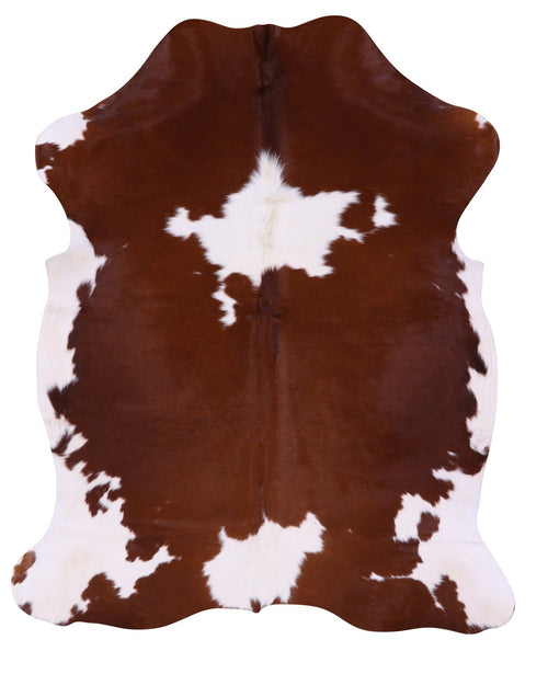 Brown & White Natural Cowhide Rug - Large 6'11