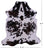 Black & White Natural Cowhide Rug - Large 6'7"H x 5'11"W