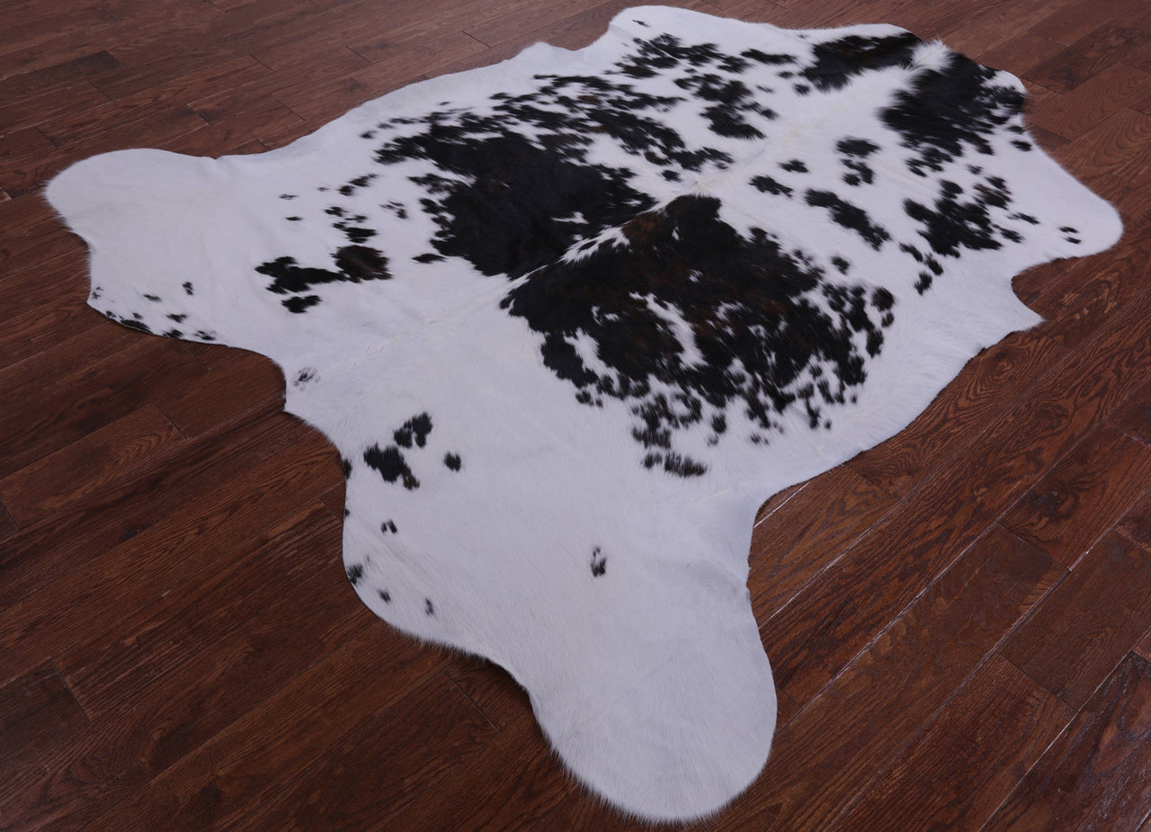 Black & White Natural Cowhide Rug - Large 6'10"H x 6'6"W