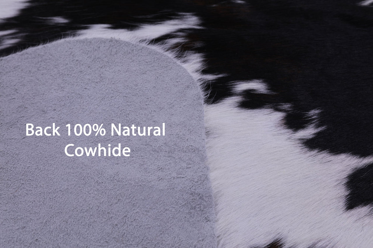 Black & White Natural Cowhide Rug - Large 6'10"H x 6'6"W