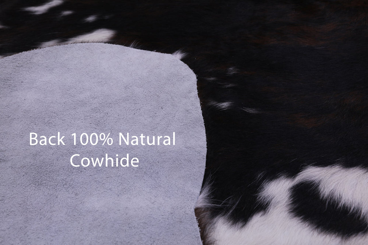 Tricolor Natural Cowhide Rug - Large 7'0"H x 6'10"W