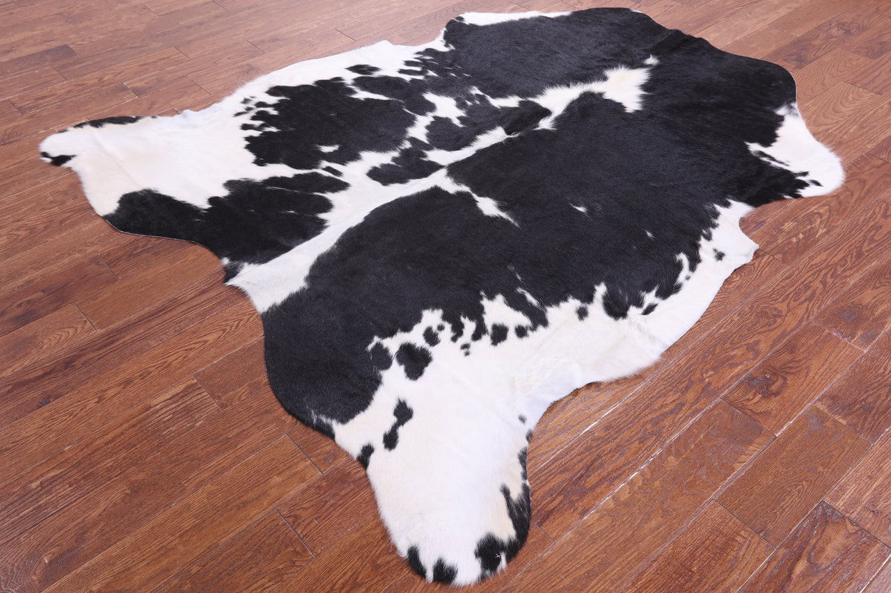 Black & White Natural Cowhide Rug - Medium 6'7"H x 6'1"W