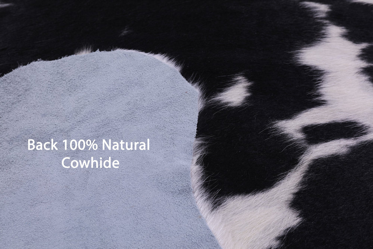 Black & White Natural Cowhide Rug - Medium 6'7"H x 6'1"W