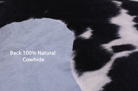 Thumbnail for Black & White Natural Cowhide Rug - Medium 6'7