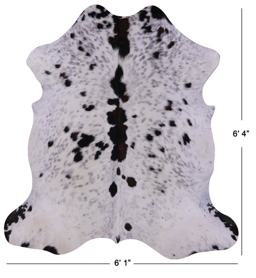 Black Salt & Pepper Natural Cowhide Rug - Large 6'4