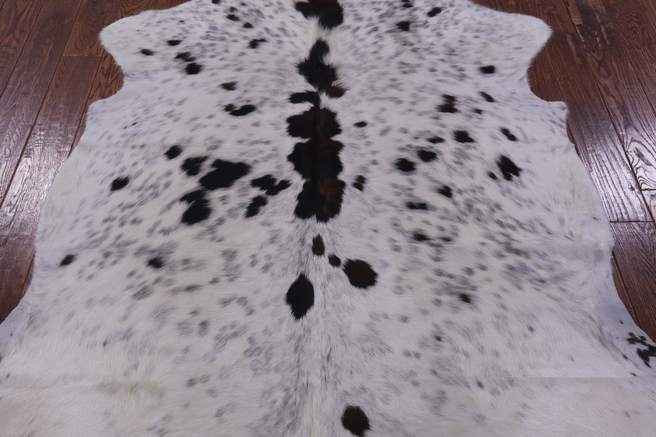 Black & White Natural Cowhide Rug - Medium 6'4"H x 6'1"W