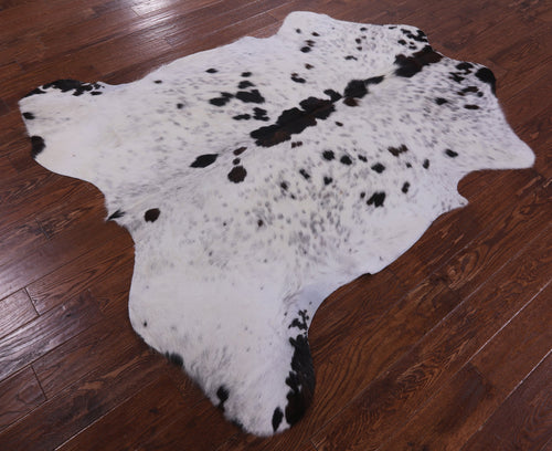 Black Salt & Pepper Natural Cowhide Rug - Large 6'4