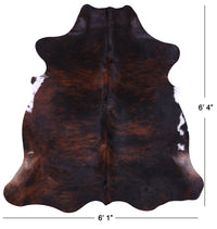 Thumbnail for Tricolor Natural Cowhide Rug - Large 6'4