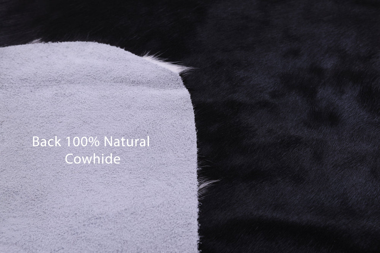 Black & White Natural Cowhide Rug - XLarge 7'7"H x 6'1"W