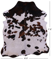 Thumbnail for Tricolor Natural Cowhide Rug - XLarge 7'2