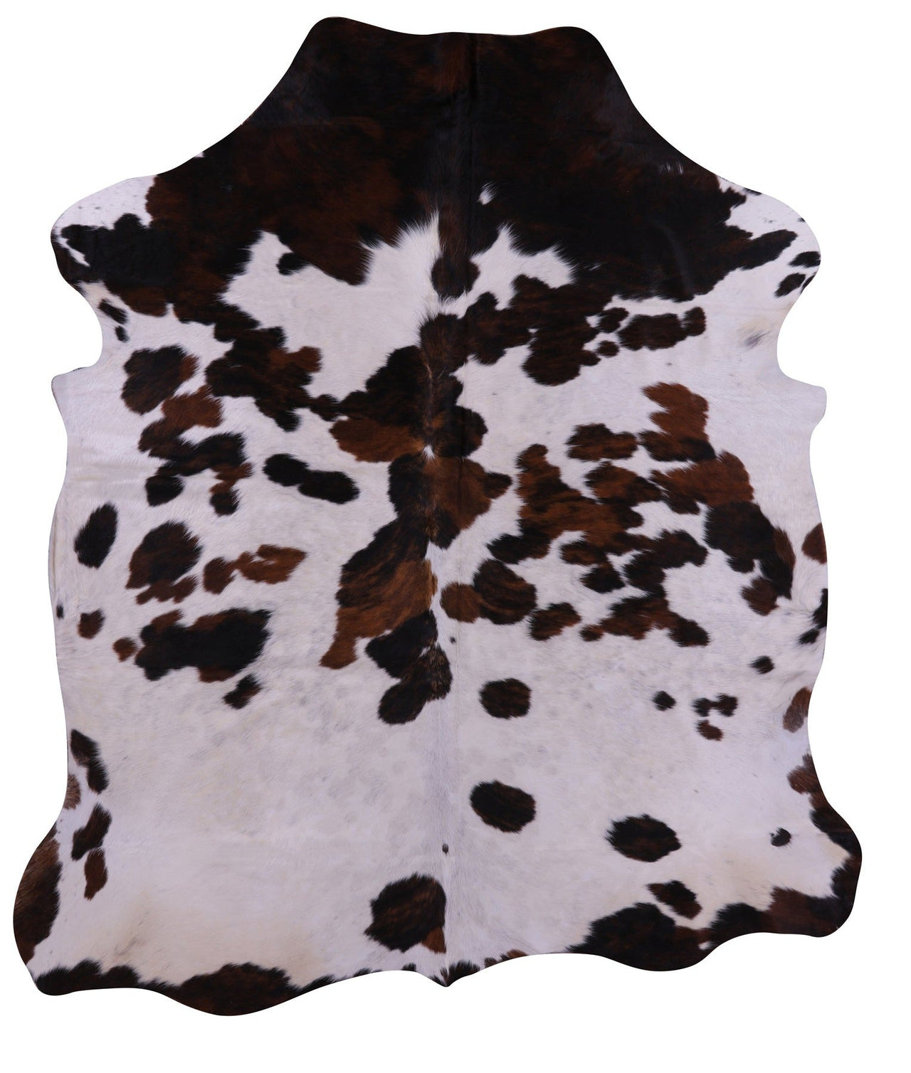 Tricolor Natural Cowhide Rug - XLarge 7'2"H x 6'3"W