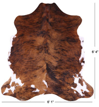 Thumbnail for Brindle Natural Cowhide Rug - Large 6'4