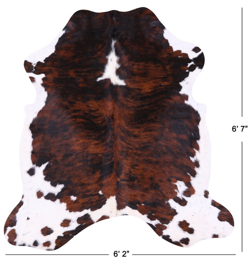 Tricolor Natural Cowhide Rug - Large 6'7