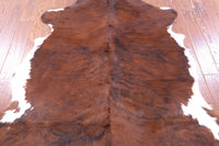 Thumbnail for Brown & White Natural Cowhide Rug - Medium 6'1