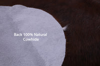 Thumbnail for Brown & White Natural Cowhide Rug - Medium 6'1