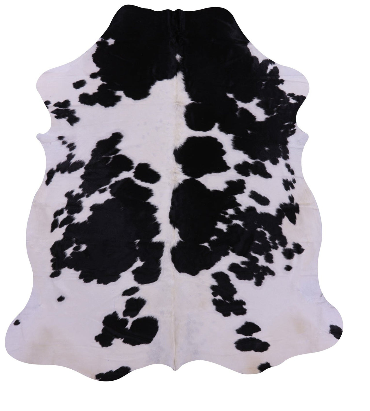 Black & White Natural Cowhide Rug - XLarge 7'4"H x 6'9"W