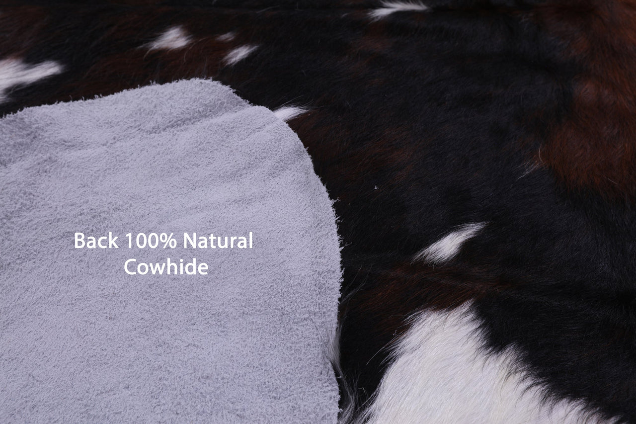 Tricolor Natural Cowhide Rug - XLarge 7'6"H x 6'0"W