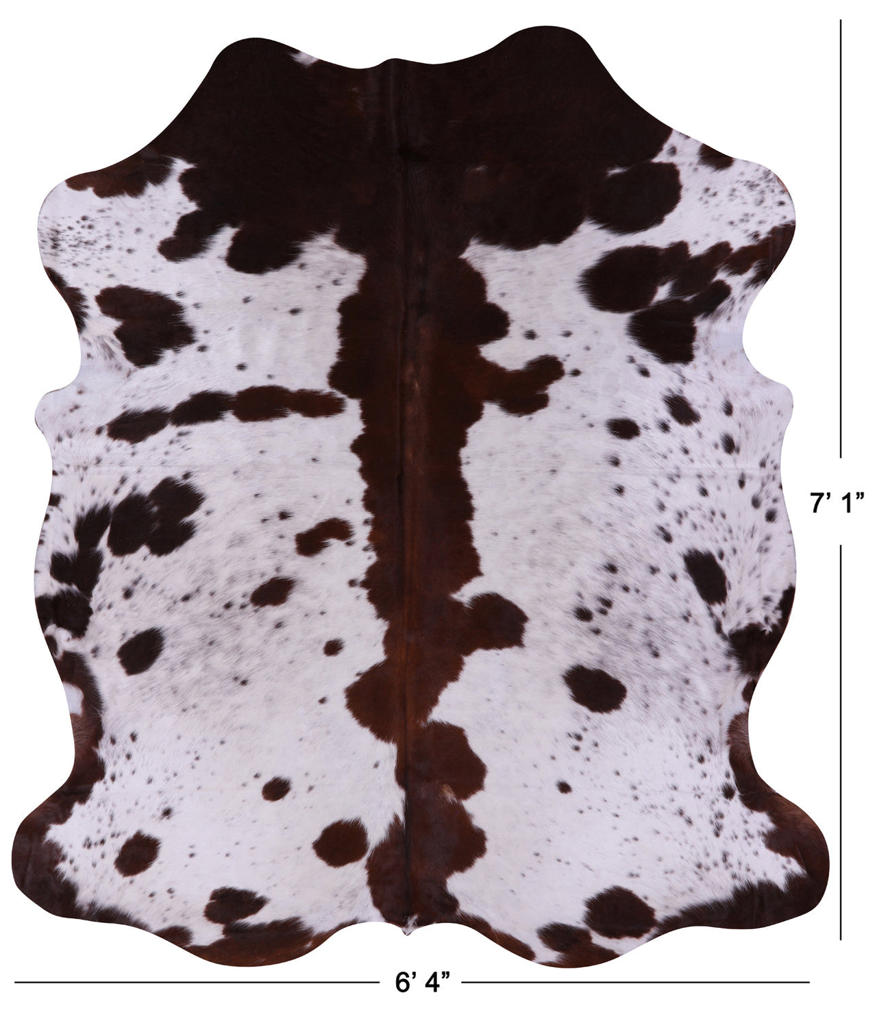 Salt & Pepper Natural Cowhide Rug - XLarge 7'1"H x 6'4"W