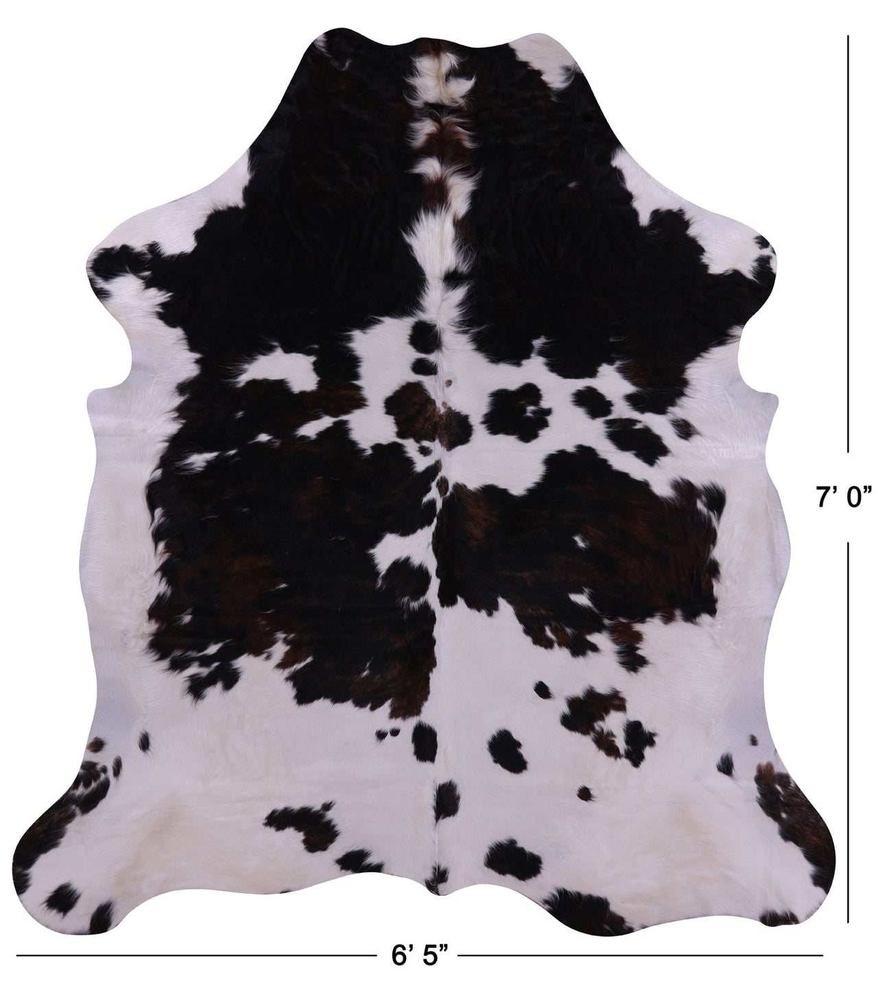 Black & White Natural Cowhide Rug - XLarge 7'0"H x 6'5"W