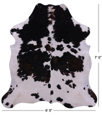 Thumbnail for Black & White Natural Cowhide Rug - XLarge 7'0