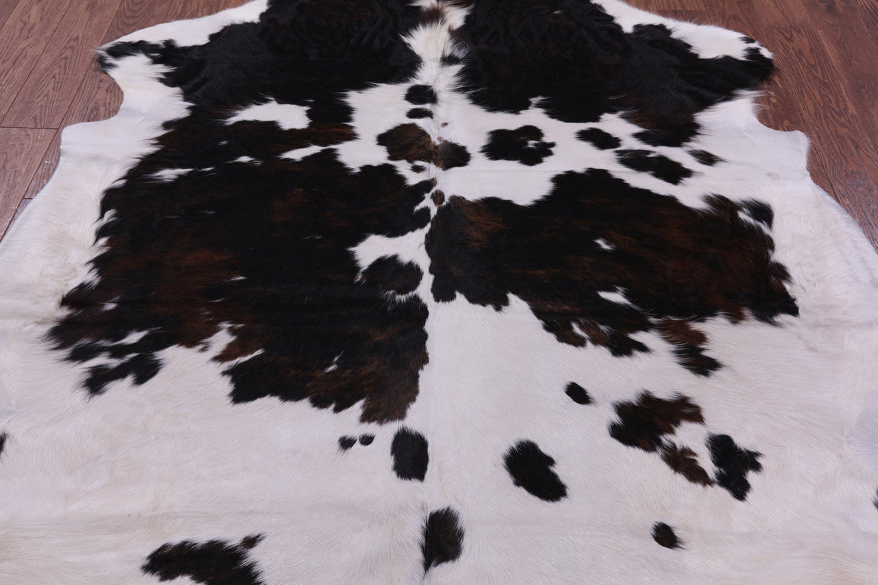 Black & White Natural Cowhide Rug - XLarge 7'0"H x 6'5"W