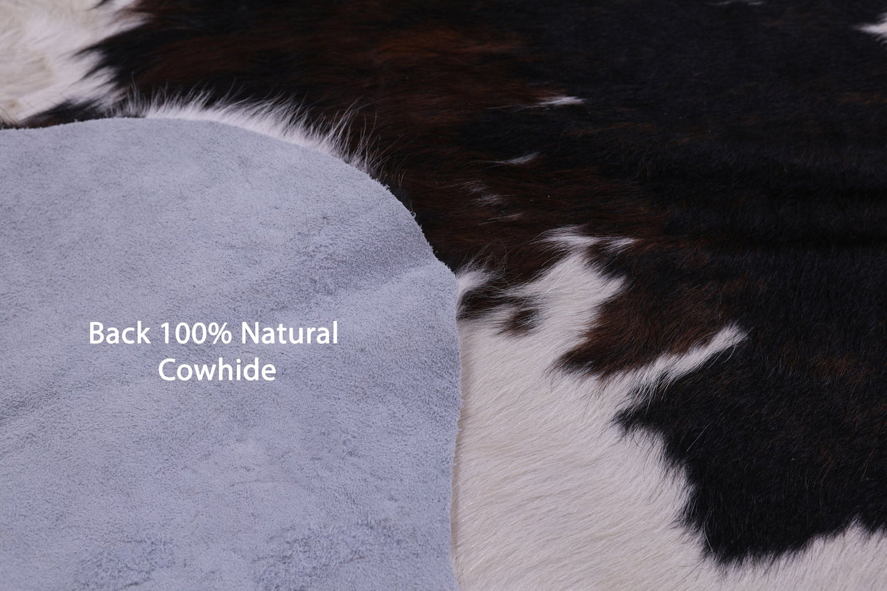 Black & White Natural Cowhide Rug - Large 7'0"H x 6'5"W