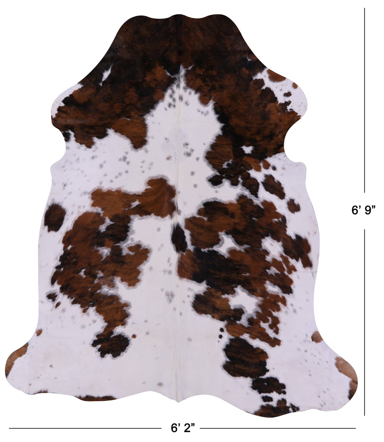 Tricolor Natural Cowhide Rug - Large 6'9"H x 6'2"W