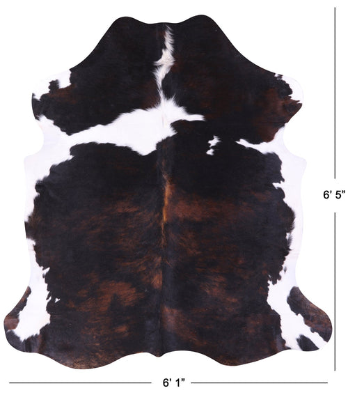 Tricolor Natural Cowhide Rug - Large 6'5