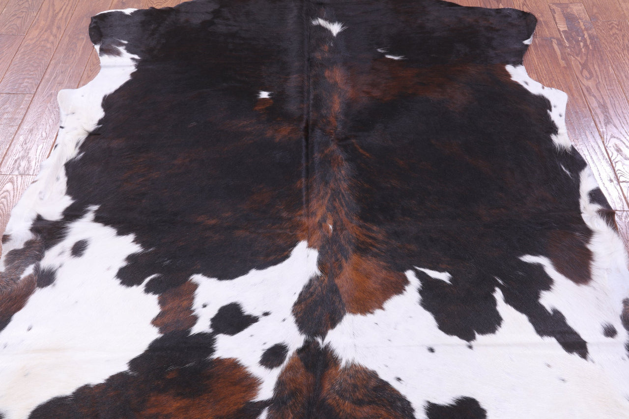 Tricolor Natural Cowhide Rug - Medium 6'6"H x 6'4"W