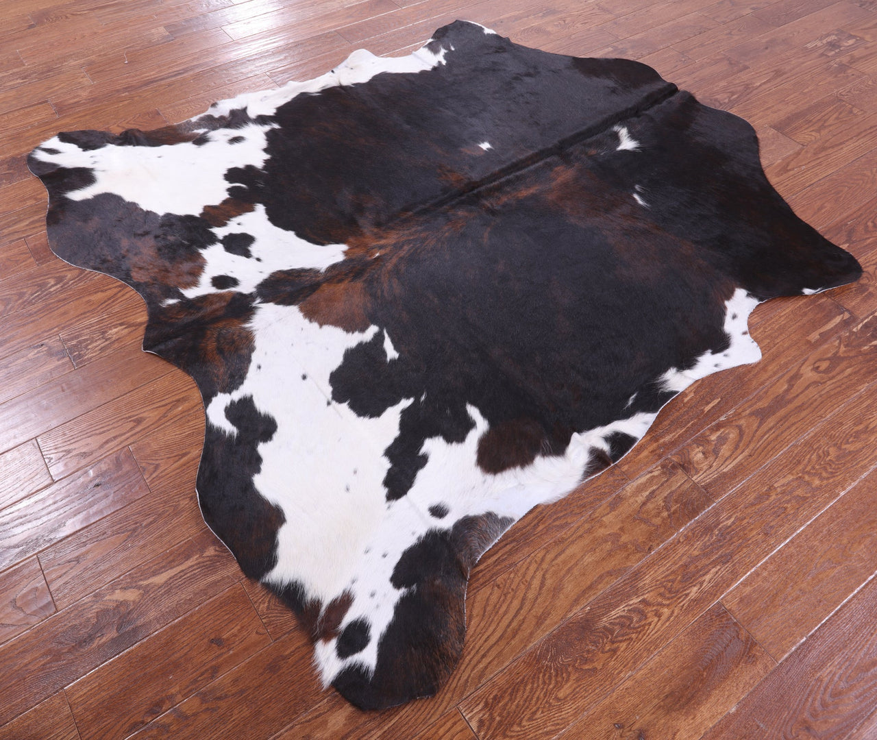 Tricolor Natural Cowhide Rug - Medium 6'6"H x 6'4"W