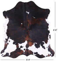 Thumbnail for Tricolor Natural Cowhide Rug - Medium 6'6