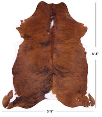 Thumbnail for Brindle Natural Cowhide Rug - Large 6'4