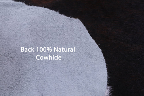 Brown & White Natural Cowhide Rug - Large 6'9