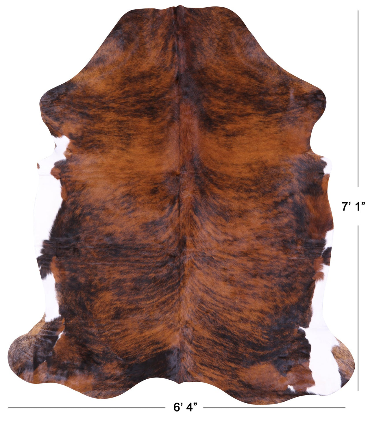 Brindle Natural Cowhide Rug - XLarge 7'1"H x 6'4"W