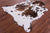 Brown & White Natural Cowhide Rug - XLarge 7'3"H x 6'3"W