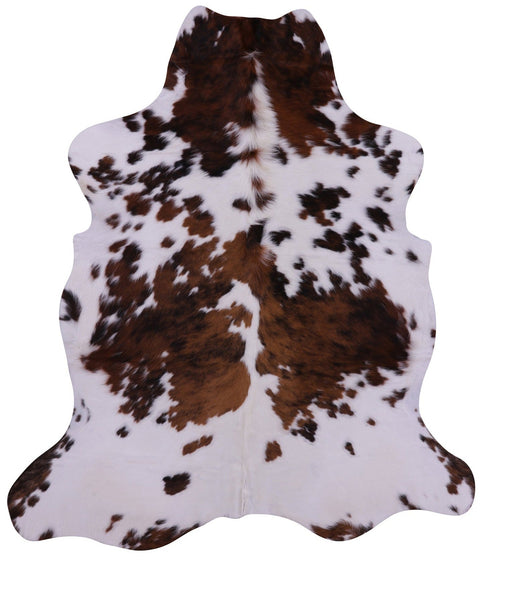 Brown & White Natural Cowhide Rug - XLarge 7'3"H x 6'3"W