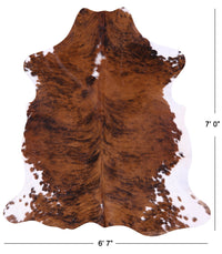 Thumbnail for Brindle Natural Cowhide Rug - XLarge 7'0