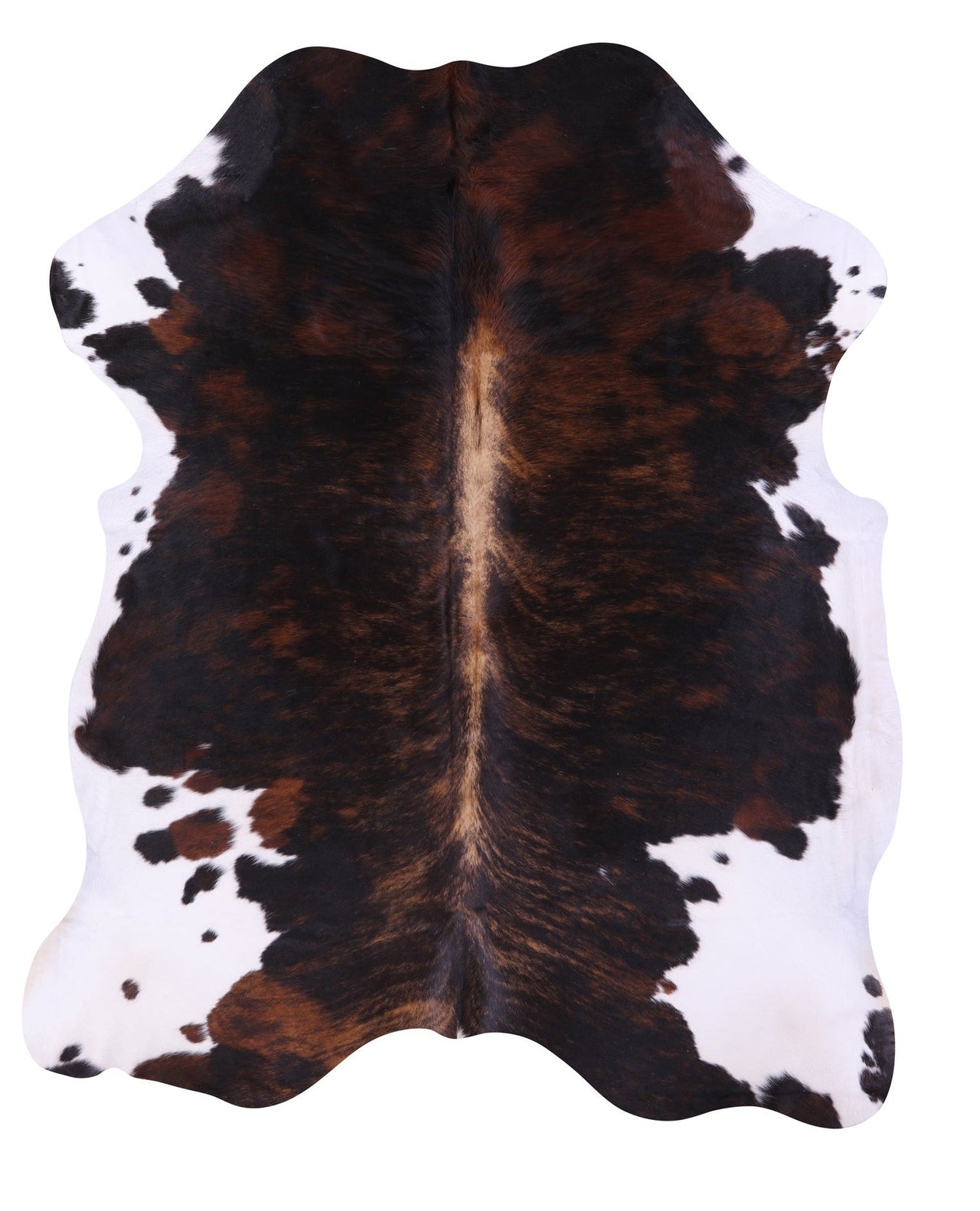 Tricolor Natural Cowhide Rug - Large 7'1"H x 6'0"W
