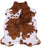 Brown & White Natural Cowhide Rug - Large 6'10"H x 6'2"W