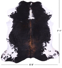 Thumbnail for Tricolor Natural Cowhide Rug - Large 7'1