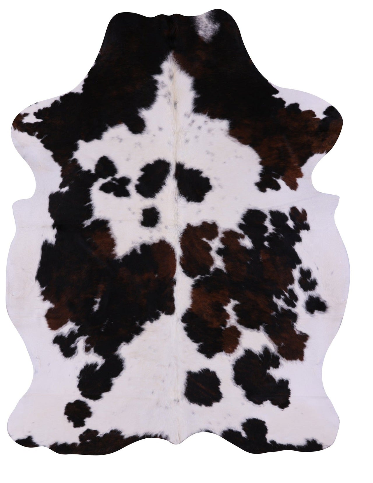 Tricolor Natural Cowhide Rug - Large 7'0"H x 5'7"W