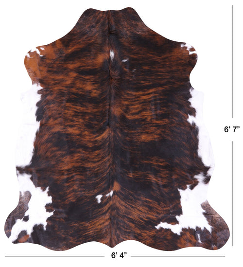 Brindle Natural Cowhide Rug - Large 6'7
