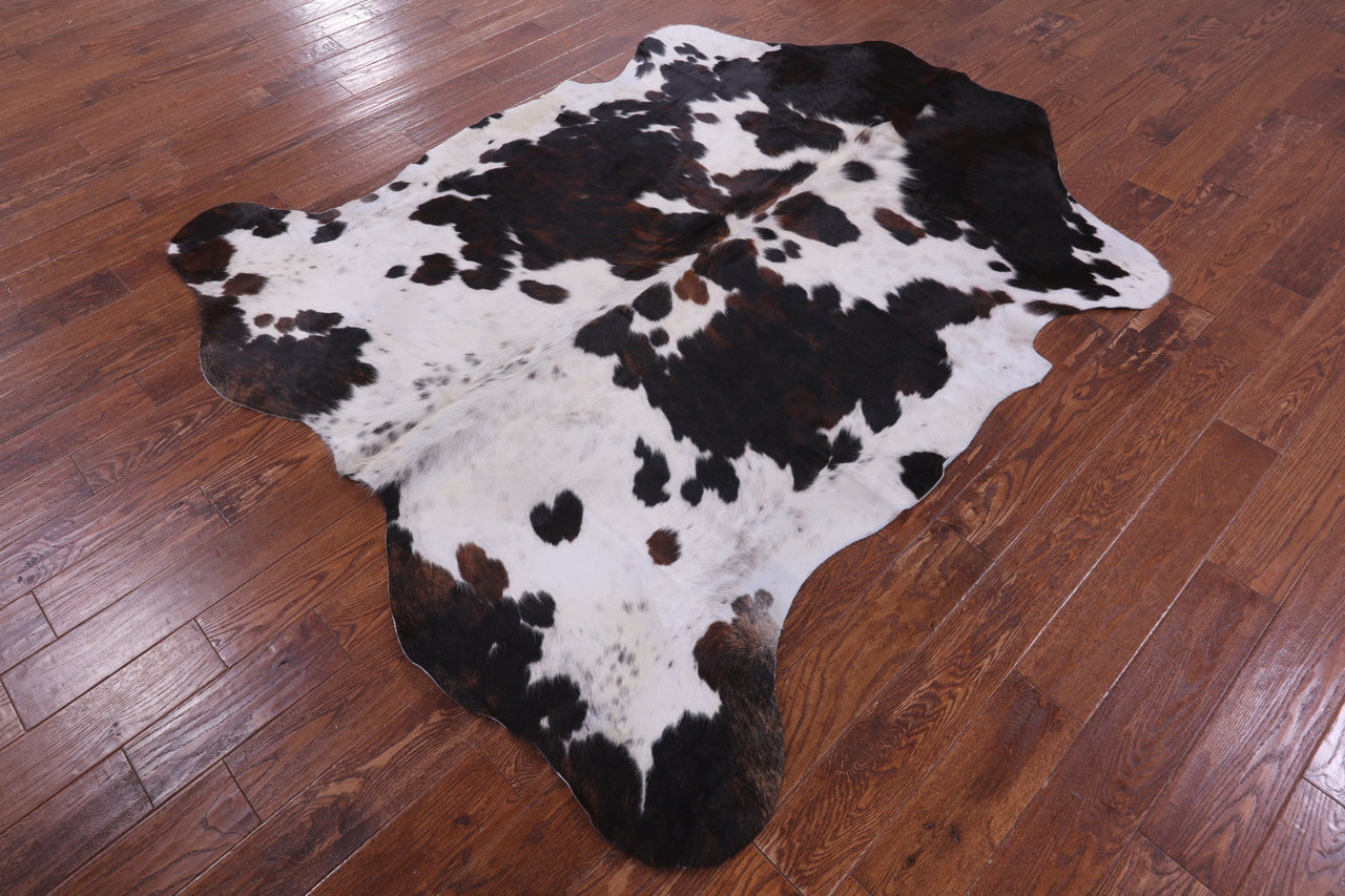 Tricolor Natural Cowhide Rug - XLarge 7'1"H x 6'6"W