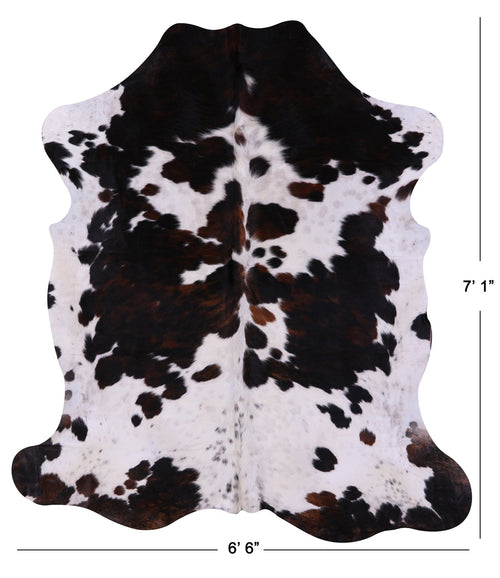 Tricolor Natural Cowhide Rug - X-Large 7'1