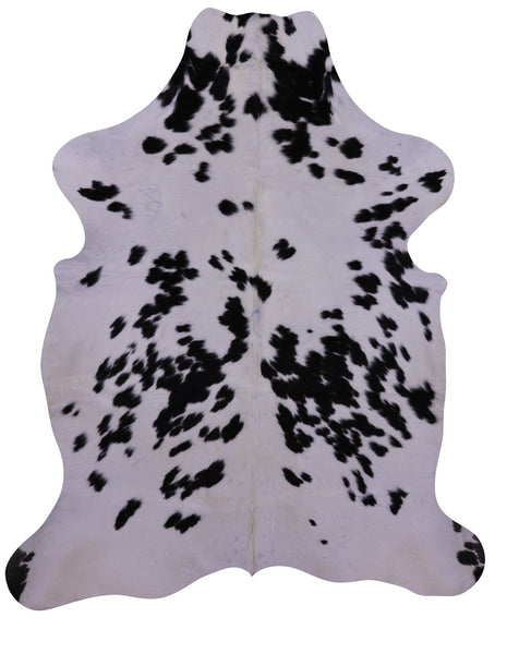 Black & White Natural Cowhide Rug - XLarge 7'5"H x 6'0"W