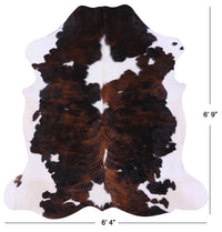 Thumbnail for Tricolor Natural Cowhide Rug - Large 6'9