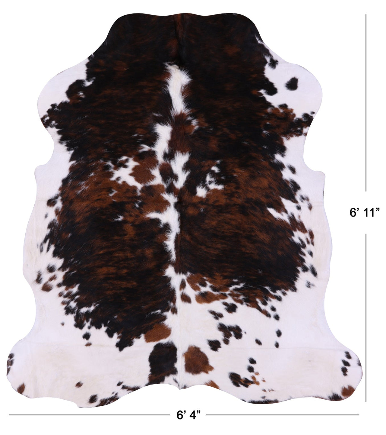 Tricolor Natural Cowhide Rug - Large 6'11"H x 6'4"W